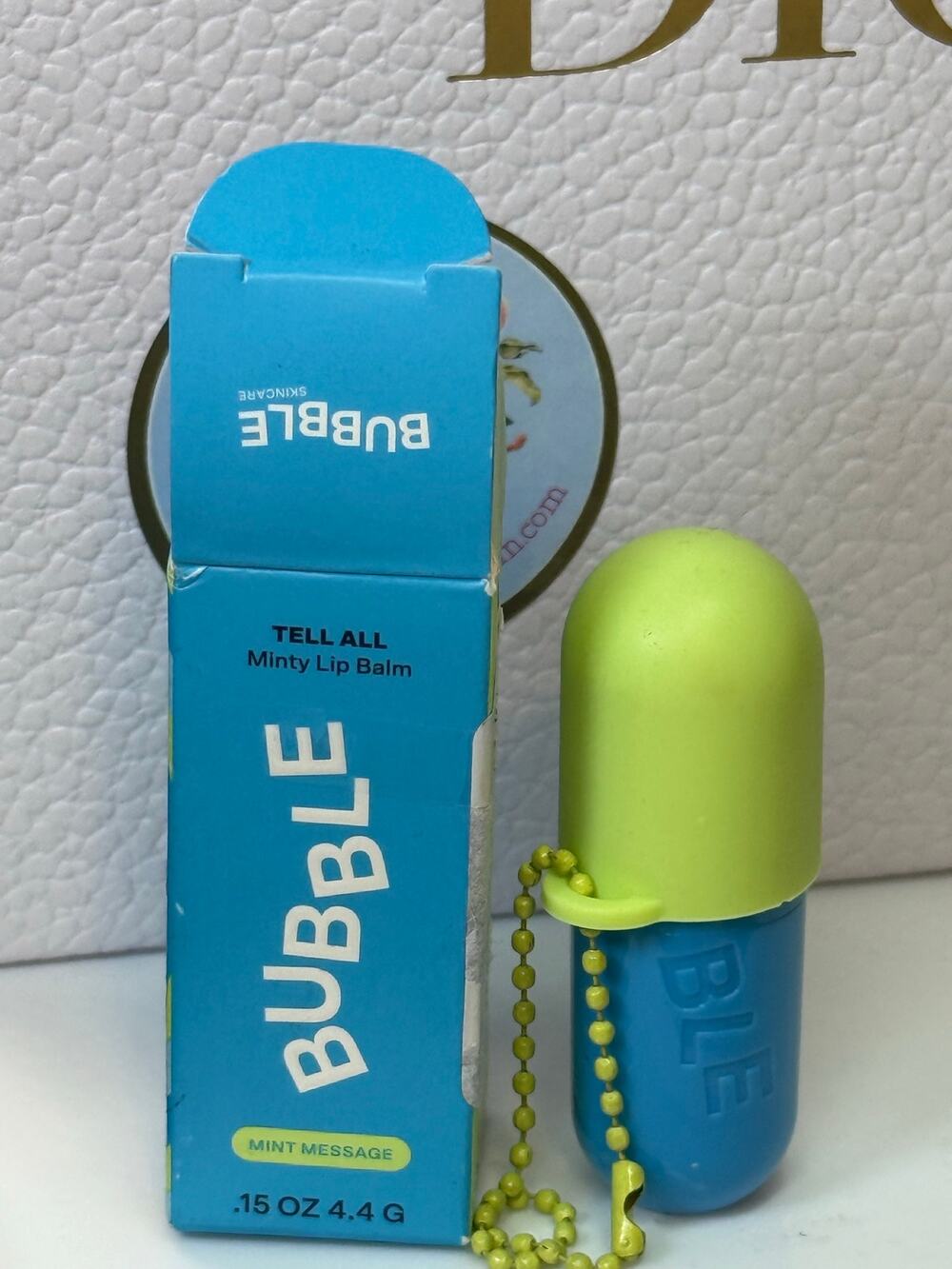 Bubble Tell All Minty Lip Balm - Mint Message - 4.4 g - NEW in box